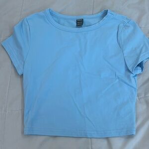 Plain Blue Crop Top